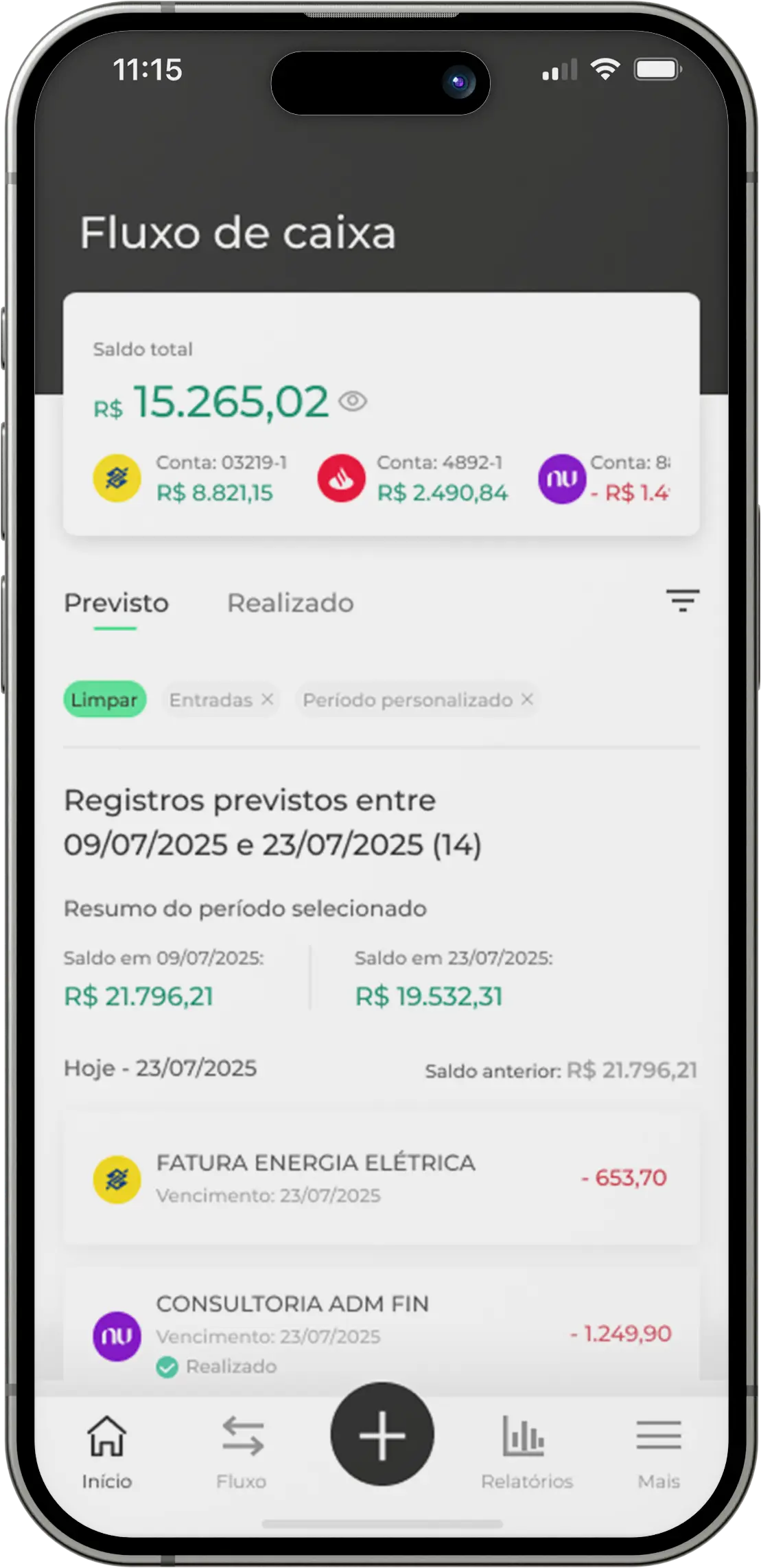 Visualização da plataforma da Celero em um smartphone